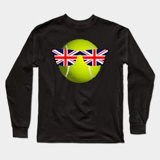 Tennis Ball With Great Britain Sunglasses Long Sleeve T-Shirt